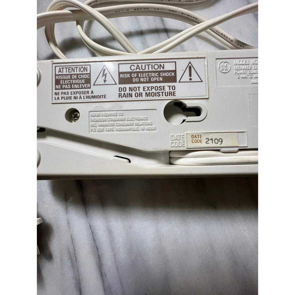 GE Cordless Telephone Base Model 5 S 2314 Recharge Cable Power Source BASE ONLY